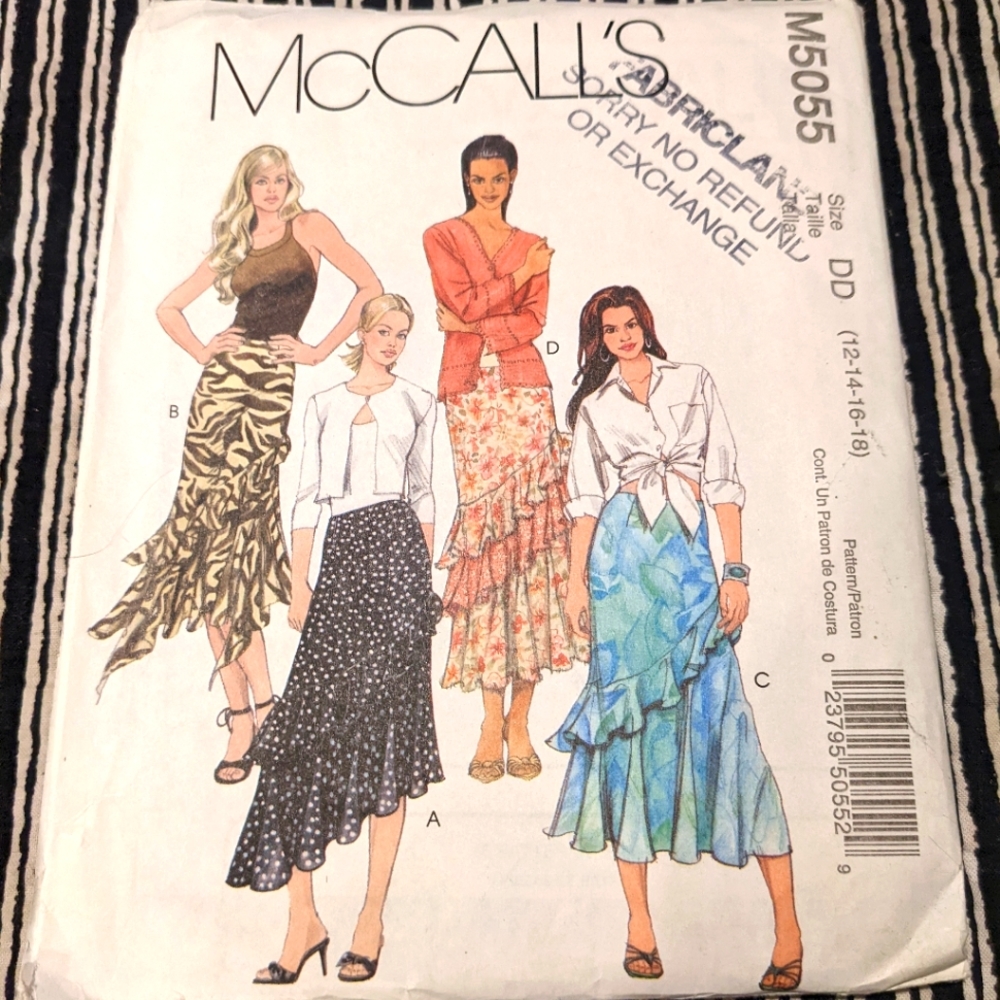 McCall's M5055 size DD 12-14-16-18 pattern only